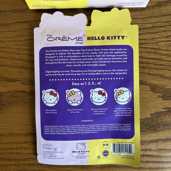 The Creme Shop x Hello Kitty Fusion Essence Masks SET OF 3 - NEW - Picture 4 of 4